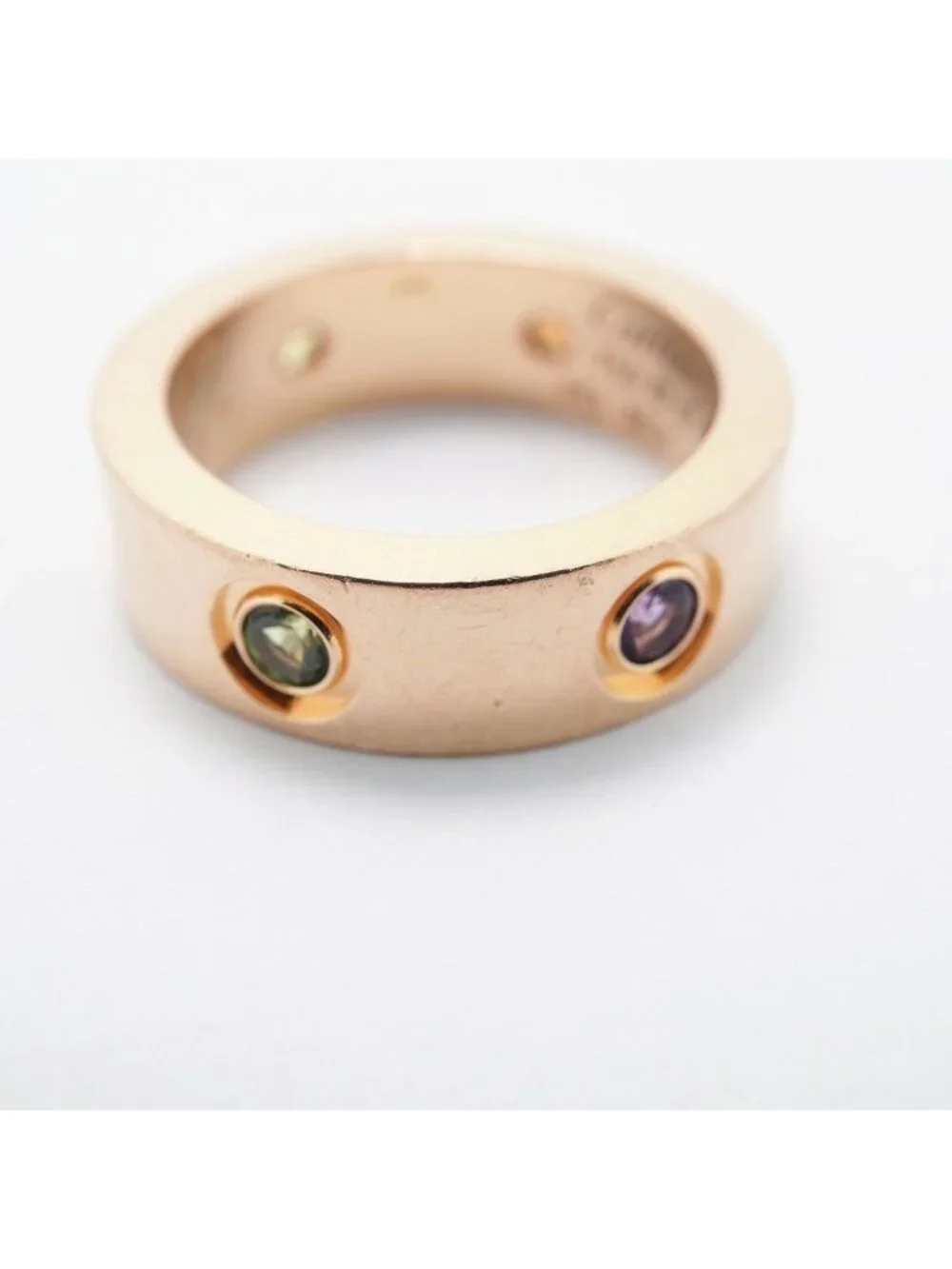 Cartier Ring Love 18k Pink Gold Multi Stone Multicolor